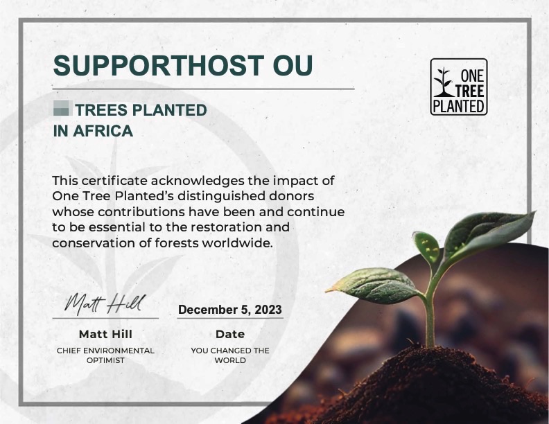 2023 12 One Tree Planted Certificate