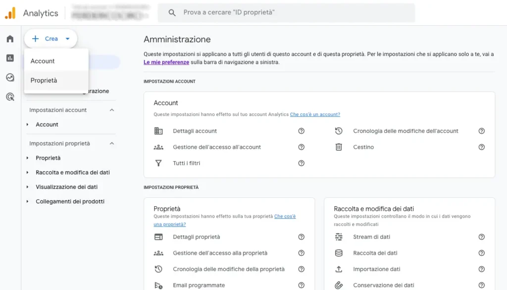 Google Analytics Creazion Prorpieta